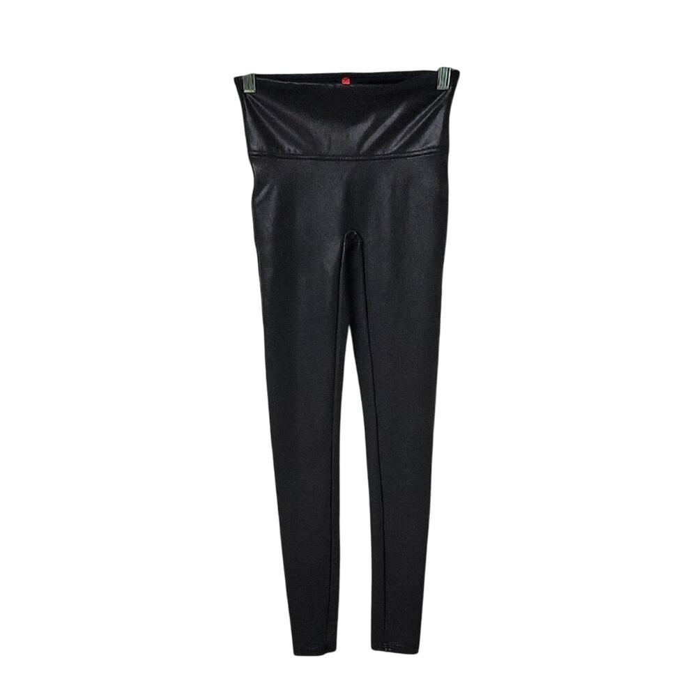 Spanx Faux Leather Black Leggings Womens Size Small